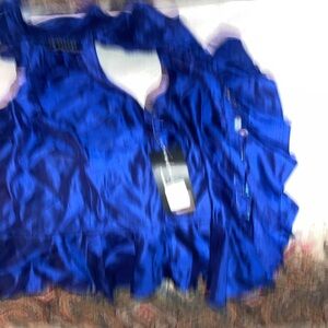 NWT! RALPH LAUREN 100% silk WB LAPIS SOPHIE BLOUSE BLUE!